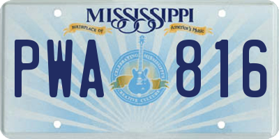 MS license plate PWA816