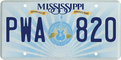 MS license plate PWA820