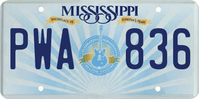 MS license plate PWA836