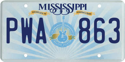 MS license plate PWA863