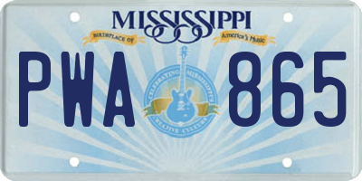 MS license plate PWA865