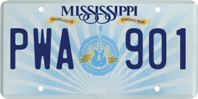 MS license plate PWA901