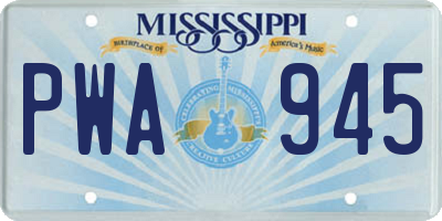 MS license plate PWA945