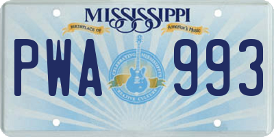 MS license plate PWA993