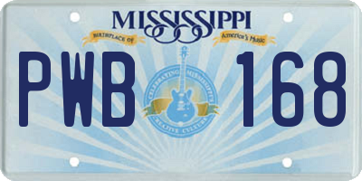 MS license plate PWB168