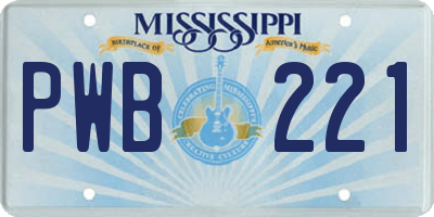 MS license plate PWB221