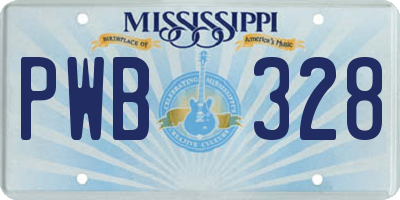 MS license plate PWB328