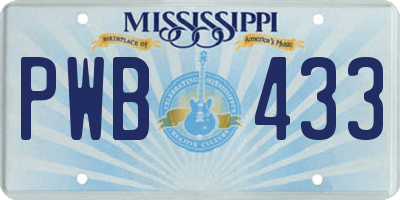 MS license plate PWB433