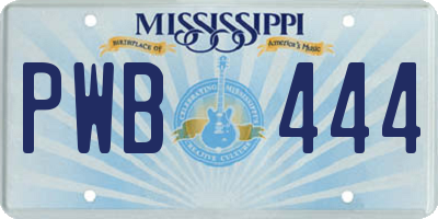 MS license plate PWB444