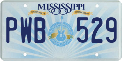 MS license plate PWB529