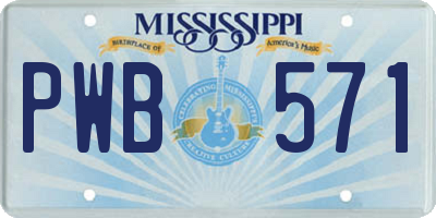 MS license plate PWB571