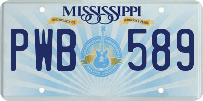 MS license plate PWB589