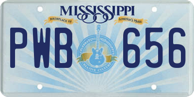 MS license plate PWB656