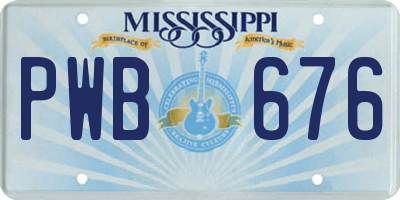 MS license plate PWB676