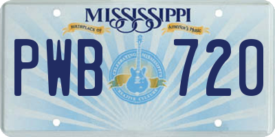 MS license plate PWB720
