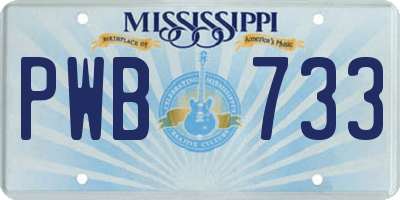 MS license plate PWB733