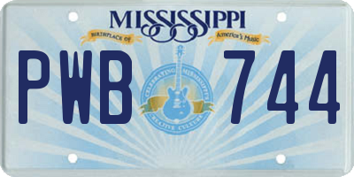 MS license plate PWB744