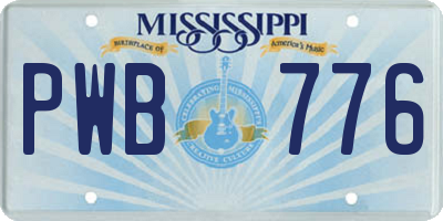 MS license plate PWB776