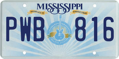 MS license plate PWB816