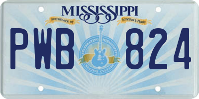 MS license plate PWB824