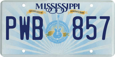 MS license plate PWB857