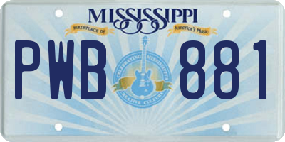 MS license plate PWB881