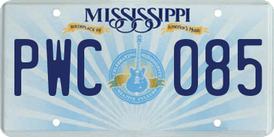MS license plate PWC085