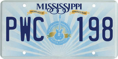 MS license plate PWC198