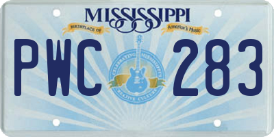 MS license plate PWC283