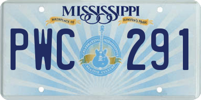 MS license plate PWC291