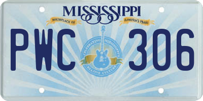 MS license plate PWC306