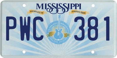 MS license plate PWC381