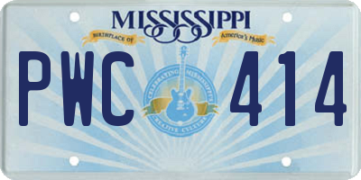 MS license plate PWC414