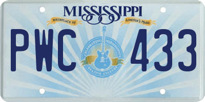 MS license plate PWC433