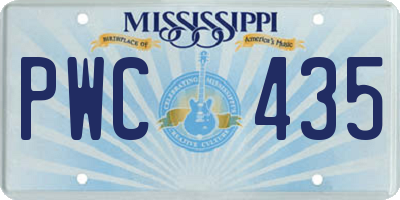 MS license plate PWC435