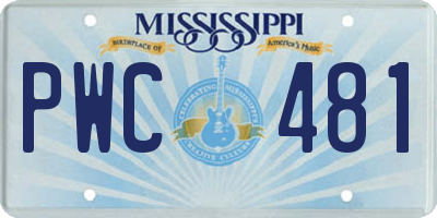 MS license plate PWC481