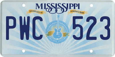 MS license plate PWC523