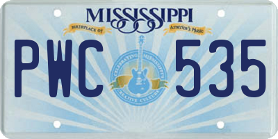 MS license plate PWC535