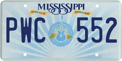 MS license plate PWC552