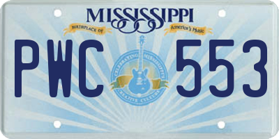 MS license plate PWC553