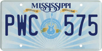MS license plate PWC575