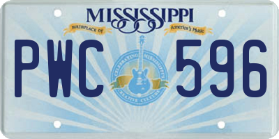 MS license plate PWC596
