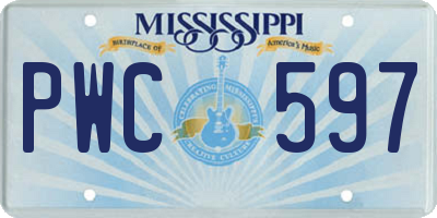 MS license plate PWC597