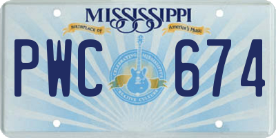 MS license plate PWC674