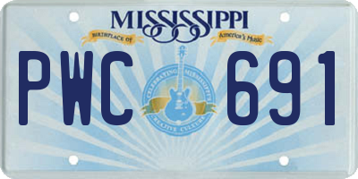 MS license plate PWC691