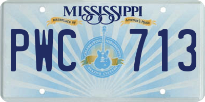 MS license plate PWC713