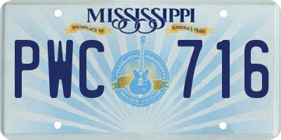 MS license plate PWC716