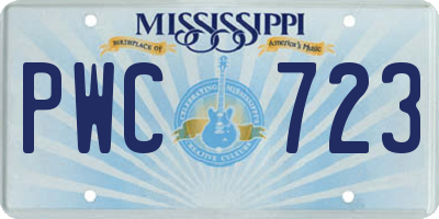 MS license plate PWC723