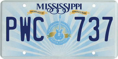 MS license plate PWC737