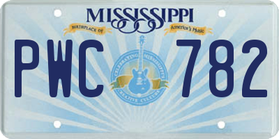 MS license plate PWC782